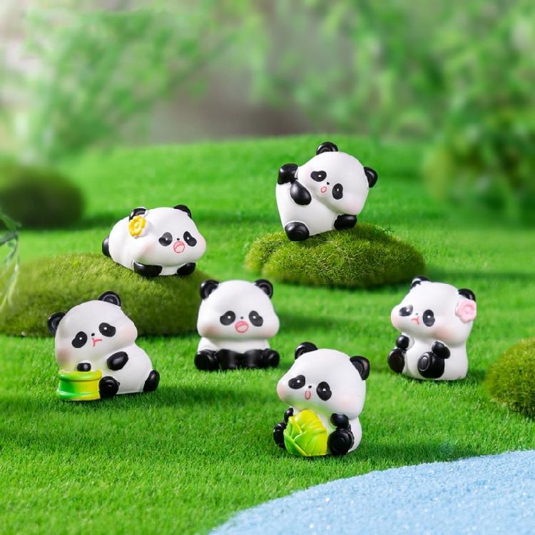 Resin Mini Pandas Miniature Pandas Figurine,Fairys Garden Accessories Garden,Micros Landscape,Plant Pot,Bonsais Craft