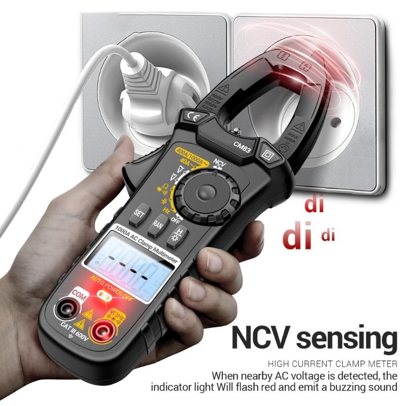 Portable Digital Clamp Multimeter with Large Screen Display High Accuracy Current Clamp Meter 6000A for Professional