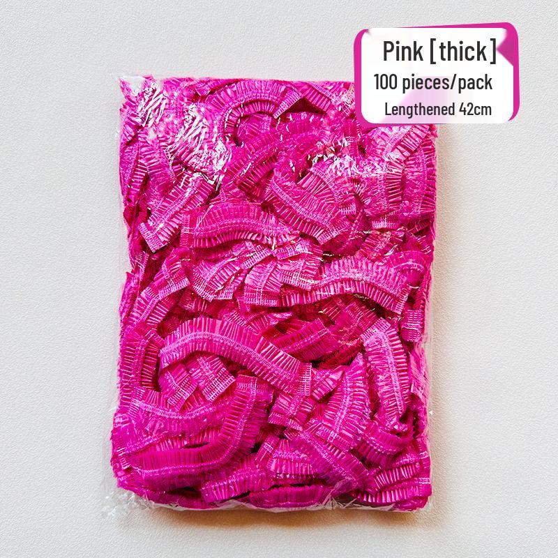 Hochdruck Einweg-Duschhaube - Transparent gestreiftes dickes PE-Plastik für Salon- & Hotelgebrauch