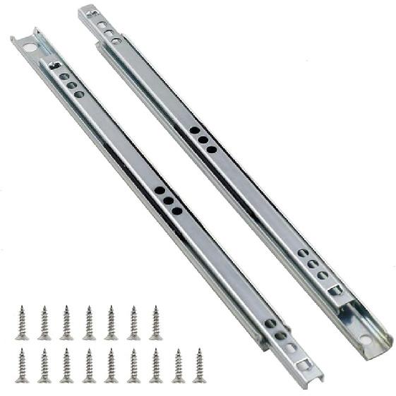 Metal 12 Inch Drawer Slides, Ball Bearing Two Way Slide Track Rail 0.7 Inch Wide 1 Pair