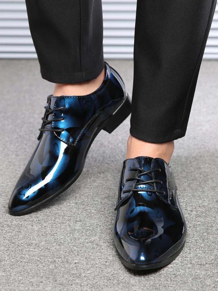 Men Casual Shoes Fashion Brand Classic Casual Men Pu Leather Shoes Black Hot Sale Breathable Business Lace-Up Men Shoes Big Size