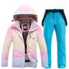 Set da Sci Invernale da Donna Impermeabile Antivento Giacca da Sci + Set di Pantaloni Caldi Ispessiti