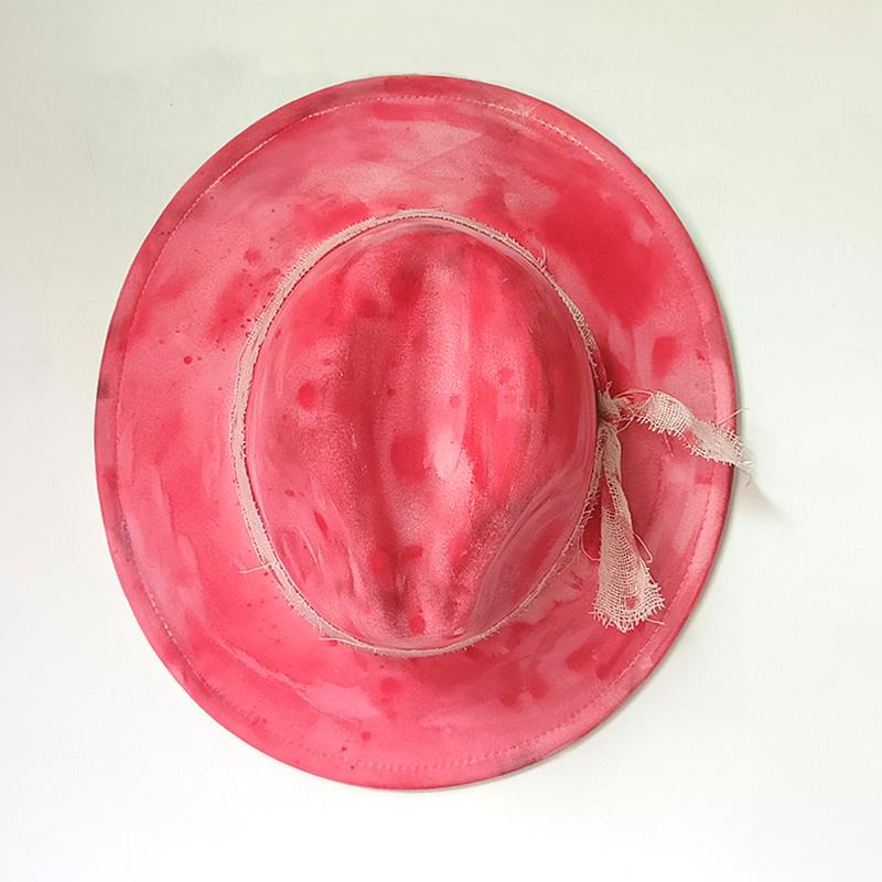 

New special fedora hats Men women painted Fedoras unqiue Hand-painted fedora Jazz hat Top hats 2024 sombrero british cup hat 55-58