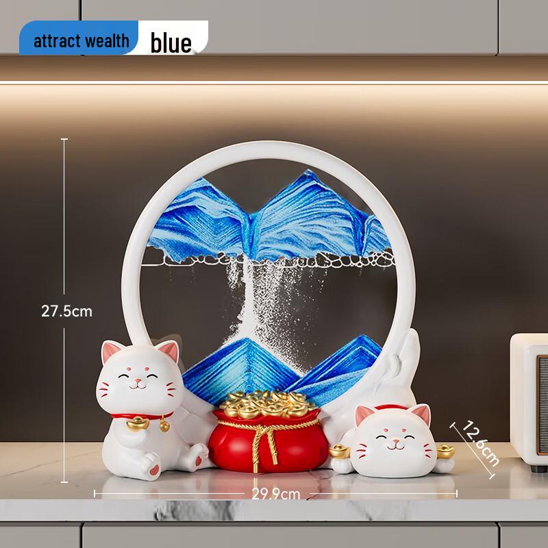 Счастливый Кот Песочные Часы Арт Песочница Украшение