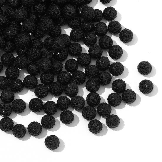 100Pcs 10mm Contas de Argila de Strass Coleção de Gelo Beisebol Estilo Bling Contas Redondas para Colar Pulseira Brincos Jóias DIY