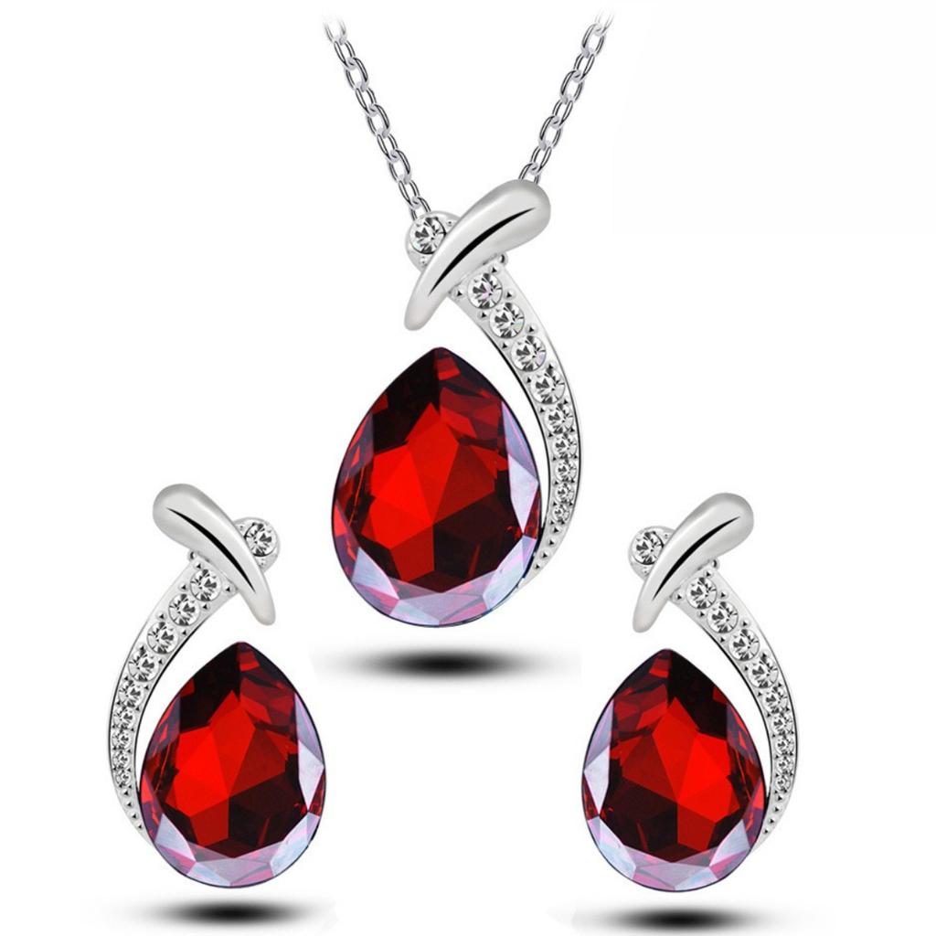 Women‘s Rhinestone Collarbone Chain, Elegant Crystal Mermaid-Themed Jewelry Set with Earrings