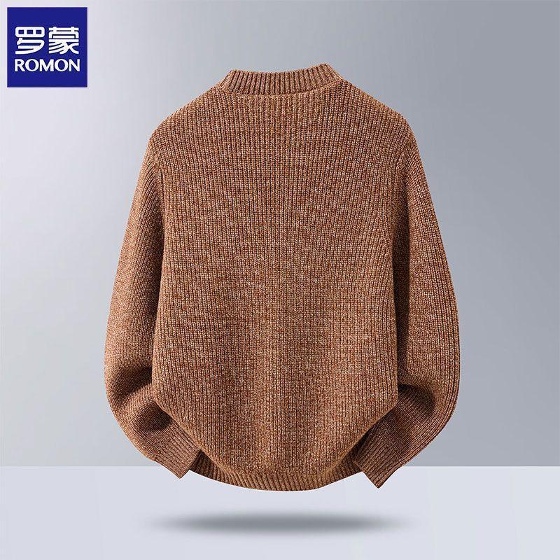 ROMON E Men's 100% Wool Round Neck Sweater