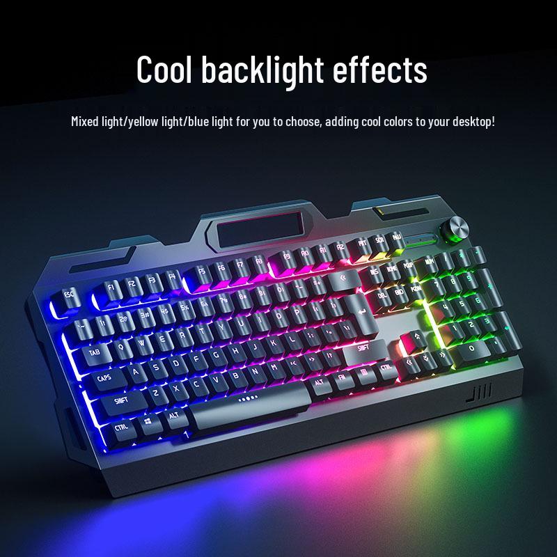 Silent Mechanical Feel Gaming Keyboard, Mouse & Headset Set with Luminous Peripherals