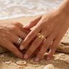 Minimalistischer Intarsien Glänzender Zirkonia Doppel-Schicht Kreuzringe Mode Christliches Kreuz Fingerring Temperament Glücklich Party Schmuck