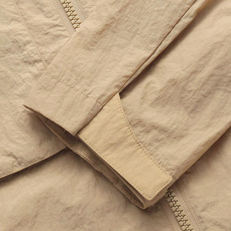 Armani Exchange SS23 Logo Print Hooded Zip Windbreaker Men outerwear Dark-Beige 3RZB30-ZN1CZ-1772