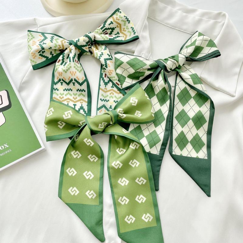 Long silk scarf, high-end new versatile hair tie streamer, atmosphere ribbon, spring and summer decorative scarf, tied bag streamer
