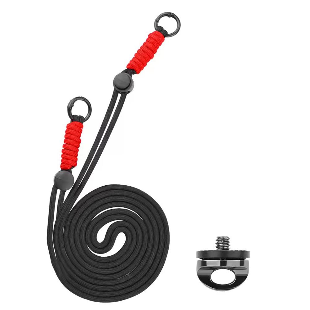 

Ремешок на шею для DJI OSMO Pocket 3 с защитой от потери и креплением на винте 1/4 дюйма для камеры DJI Pocket 3 Insta360 X4 X3, аксессуар для камеры чёрный