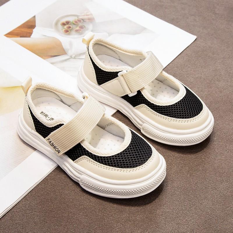 Kids Casual Sneakers School Outdoor Play Breathable Mesh Upper Non-Slip Sole Unisex Low Top Flat Shoes