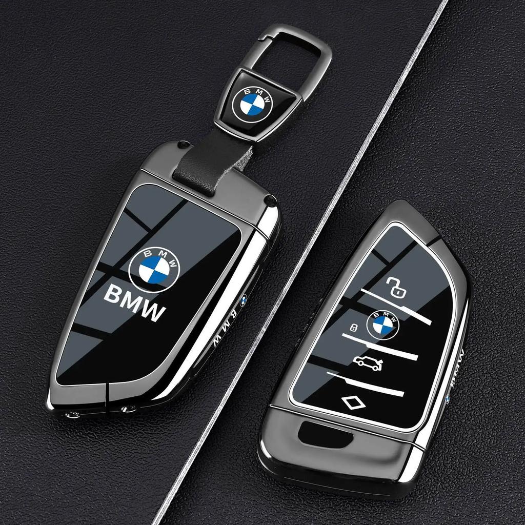 AJGX7 Aluminum Car Key Cover Case for BMW X1 X3 X5 X6 X7 1 3 5 6 7 Series G20 G30 G11 F15 F16 G01 G02 Protective Shell for Remote Key