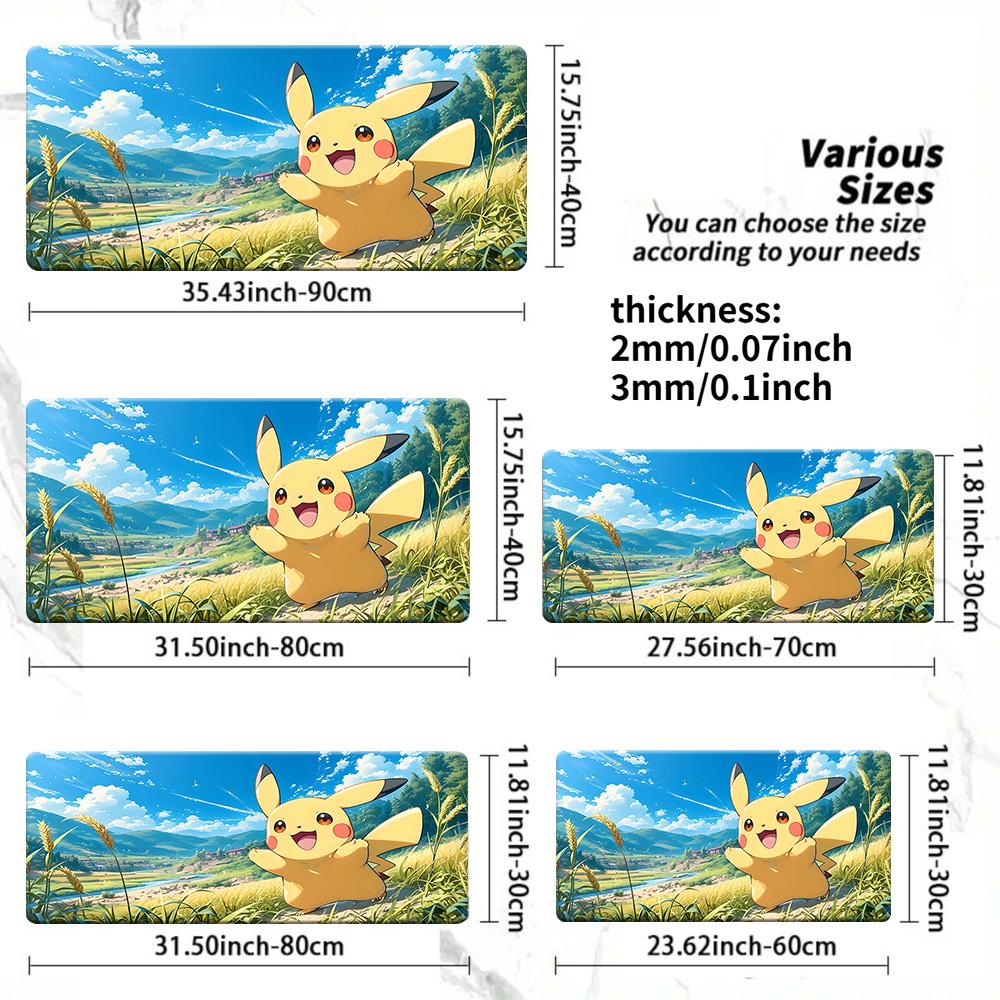 Pokemon Fighting Type Characters TCG Playmat NonSlip Card Game Desk Mat 30x80x0.2cm