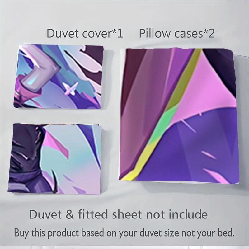 3pcs Valorant Bedding Set-Perfect for Bedroom, Guest Room, Living Room, Hotels | Ideal Gift for Fans, Travelers, Daily Use | Festive Decorat