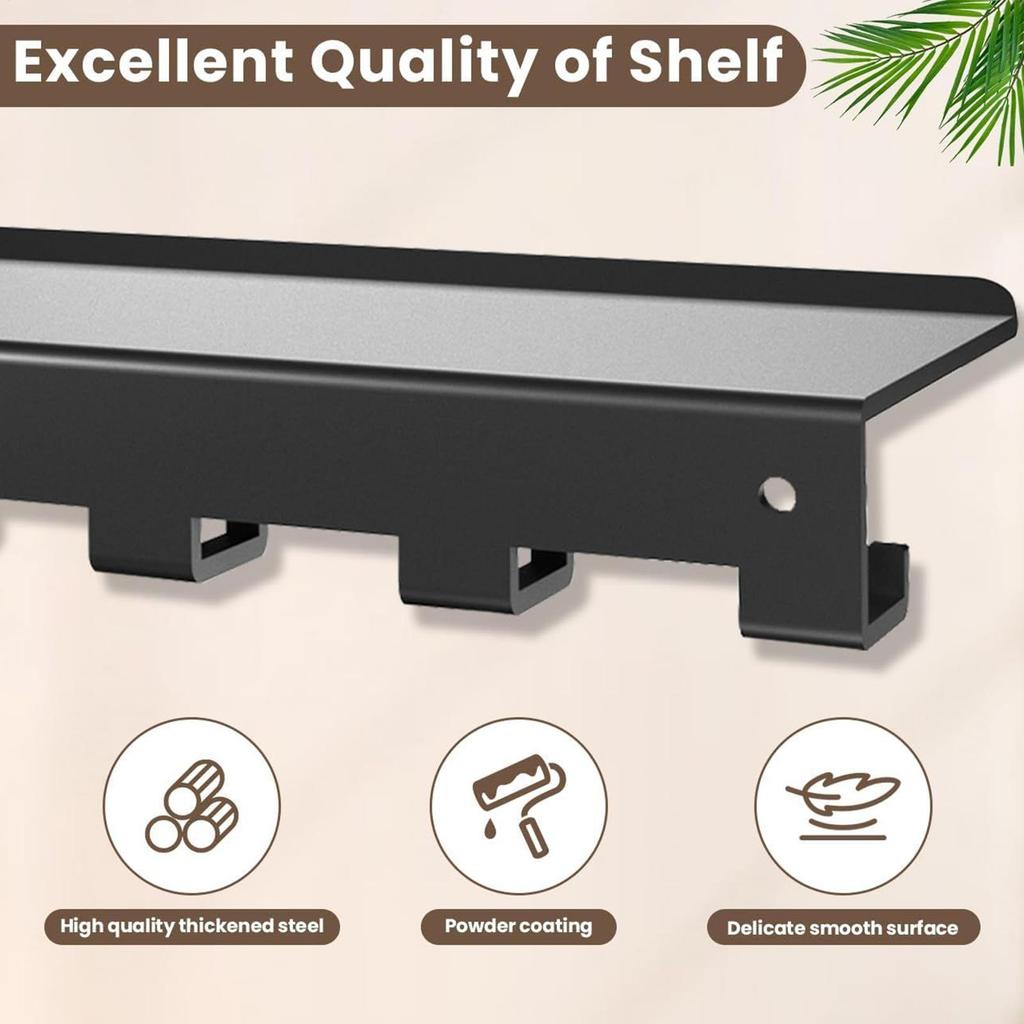 Wall Shelf Weight Storage Metal Rack Floating Shelf Organizer For Workout Fitness Home Gym Bathroom Bedroom Toilet