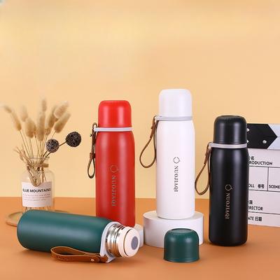 316 Stainless Steel Bullet Thermos Cup with One Cover and Dual-purpose Sling Sports Kettle Business Vacuum Gift Cup