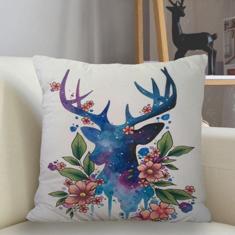 Bedroom Living Room Home Decor Cushion Cover Fantasy Fawn Art Pillowcase Square