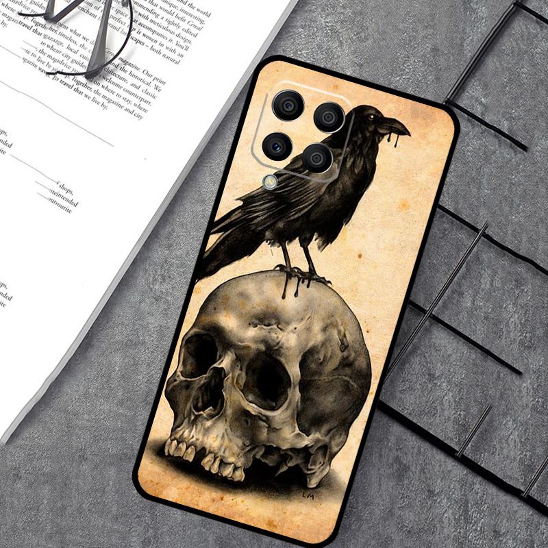 

Skull Crow Flower Case For Samsung Galaxy M35 M21 M12 M13 M14 M15 M06 M16 M36 M56 M31 M53 M32 M52 M55 M34 M54 Samsung M51