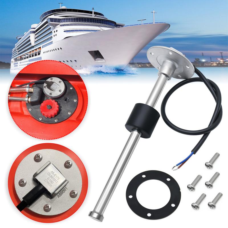 100-600mm Stainless Steel Marine Water Level Gauge Sensor Fit Boat Car Water Level Gauge Meter 0-190 Ohm with Red Light