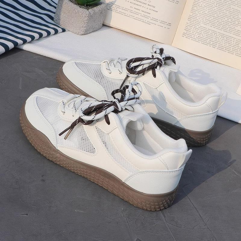 Summer women's shoes breathable mesh retro German training shoes 2025 new lightweight casual little white shoes versatile sports board shoes