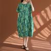 Real Shot 2026 Summer New Large Size Women's Clothing Fat MM Linen Cotton Linen Retro Literary Ethnic Style Casual Dress