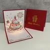 3D Musical Birthday Cake Card Pop Up Colourful Light with Envelope for Kids Baby Shower Wife Birthday Party Greet Cards DropShip