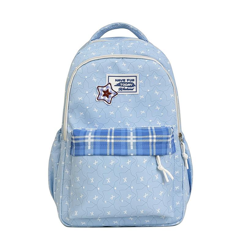 Schoolbag bow backpack high value ins fresh and sweet junior high school students lightweight large capacity backpack