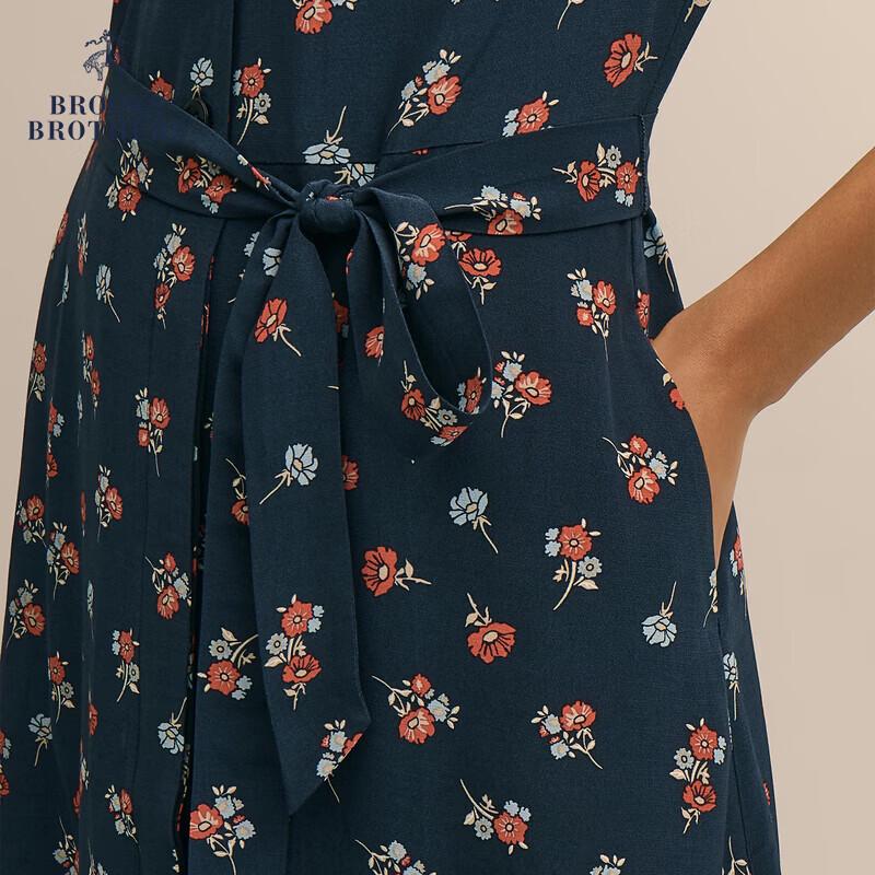 Brooks Brothers Women's Floral Lapel Waist Dress