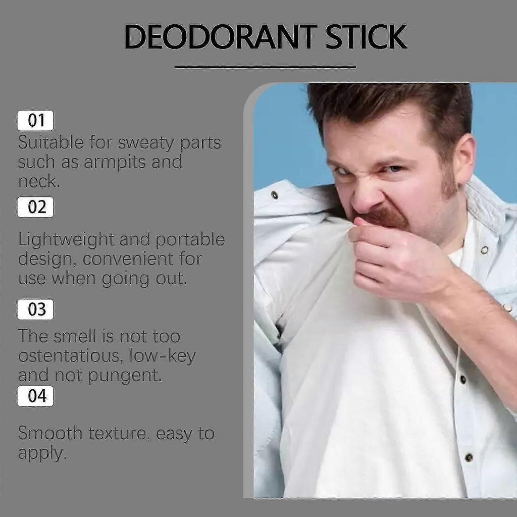 Whole Body Deodorant for Men,Natural Deodorant for Men,Portable Refreshing Mint Total Body Deodorant Solid Balm for Sensitive Skin