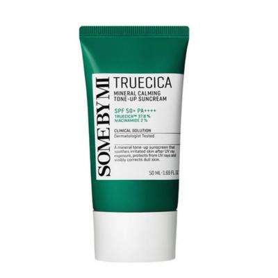 Truecica Mineral Calming Tone-Up Sunscreen SPF50+ PA++++ Brightening & Soothing Sun Cream 50ml