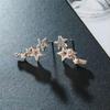 RSAMD 1Pair Simple Stylish Star Women Earring Shiny Exquisite Versatile Female Earrijo-Gold-