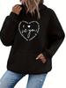 Women's Autumn Winter Loose Casual Letter Heart-shaped Printed Hoodie with Pocket Long Sleeve Women Graphic Aesthetic Sweatshirt