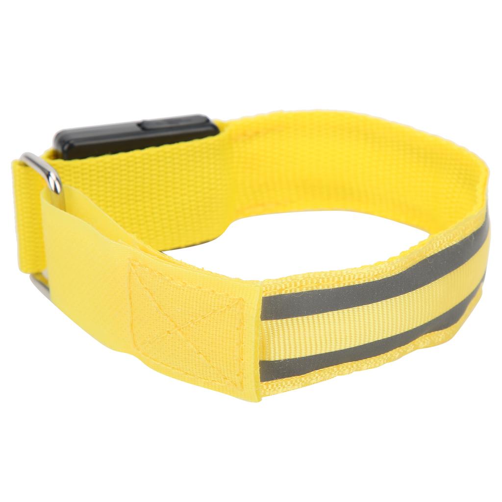 Reflective LED Light Armband Dual Luminous Strips Light Up Bracelet Wristband for Night Running Battery PoweredYellow
