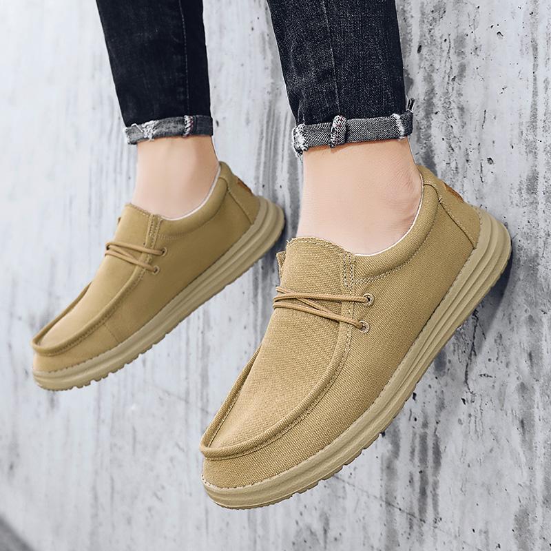 Summer Men Canvas Shoes New Boat Shoes Outdoor Slip On Loafer Fashion Casual Flats Lightweight Non Slip Deck Shoes Big Size
