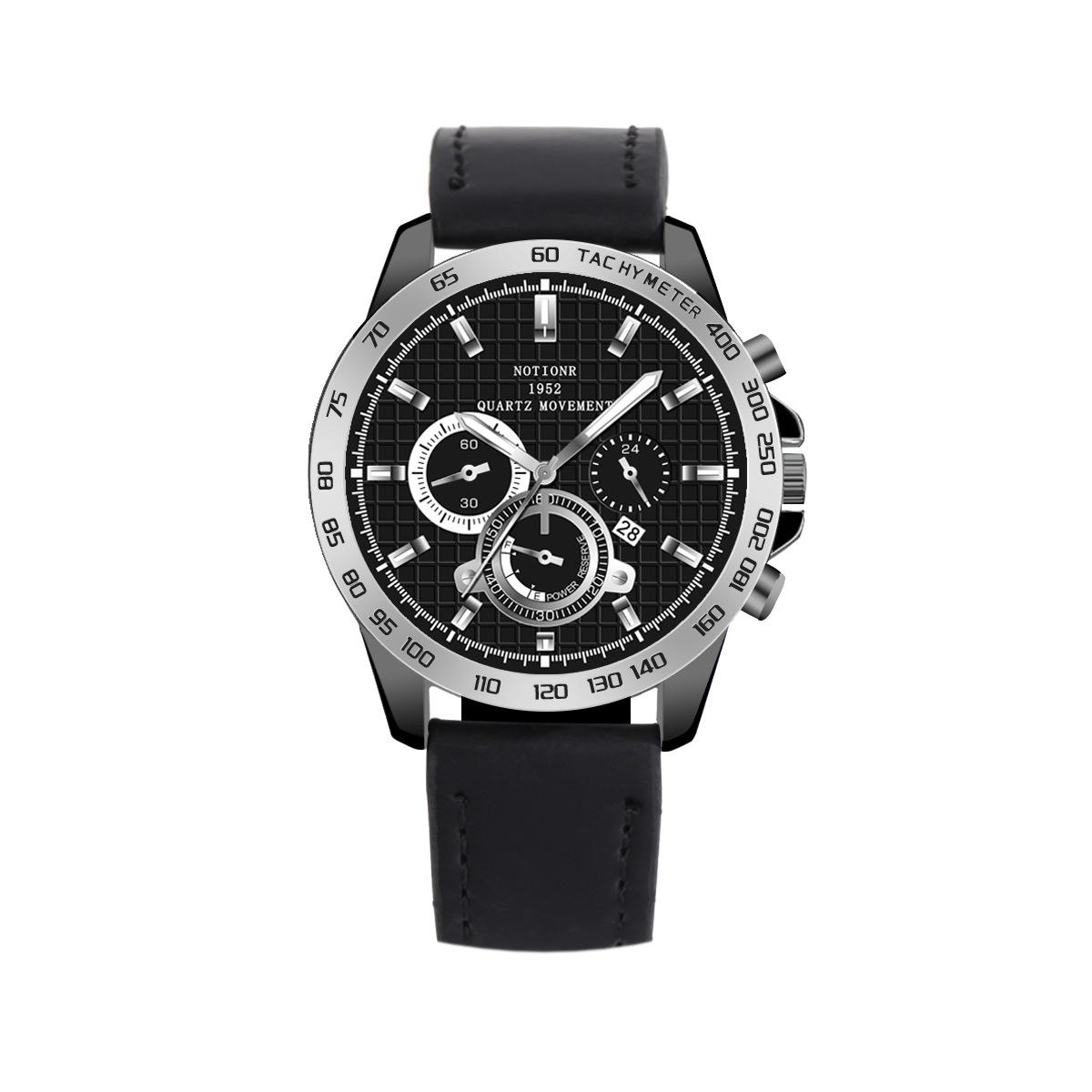Notionr Fashion Multifunctional Men S Waterproof Watch Men S Business Calendar Watch Leather Quartz Watch