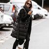 Winter Warme Daunen Baumwolle Gefütterte Jacke Schwarz Mäntel 2023 Frauen Weste Weibliche Ärmellose Jacken mit Knopf und Gürtel Outwear Mantel