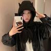 Unisex Devil Horns Hat Camping Hiking Travel Hat Casual Sport Light Weight Hat for Daily Wear and Sports Event  Gray
