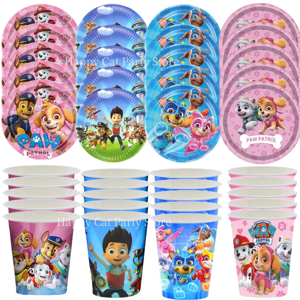40pepole PAW Patrol Disposable Tableware Set Birthday Party Decor Patrol PAW Paper Plate Cup Kids Girls Favors Party Supplies