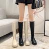 2021 autumn and winter new white boots women's flat boots but knee boots thin boots knight boots thin tall boots