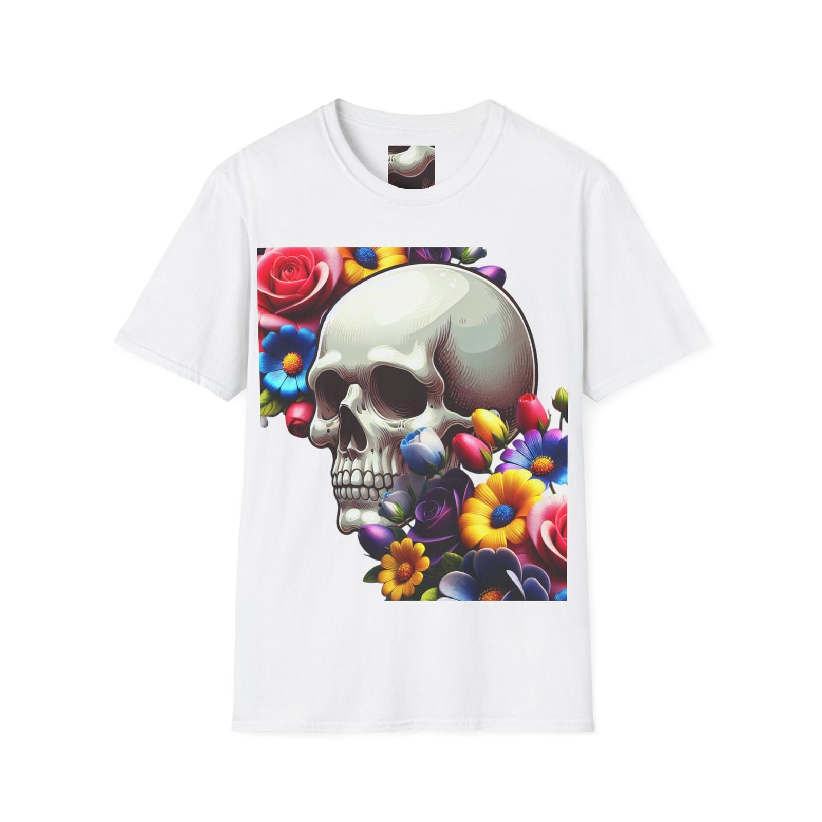 Skull Print Tshirt, Unisex Tee, Softstyle Top, Graphic Shirt, Edgy Clothing S