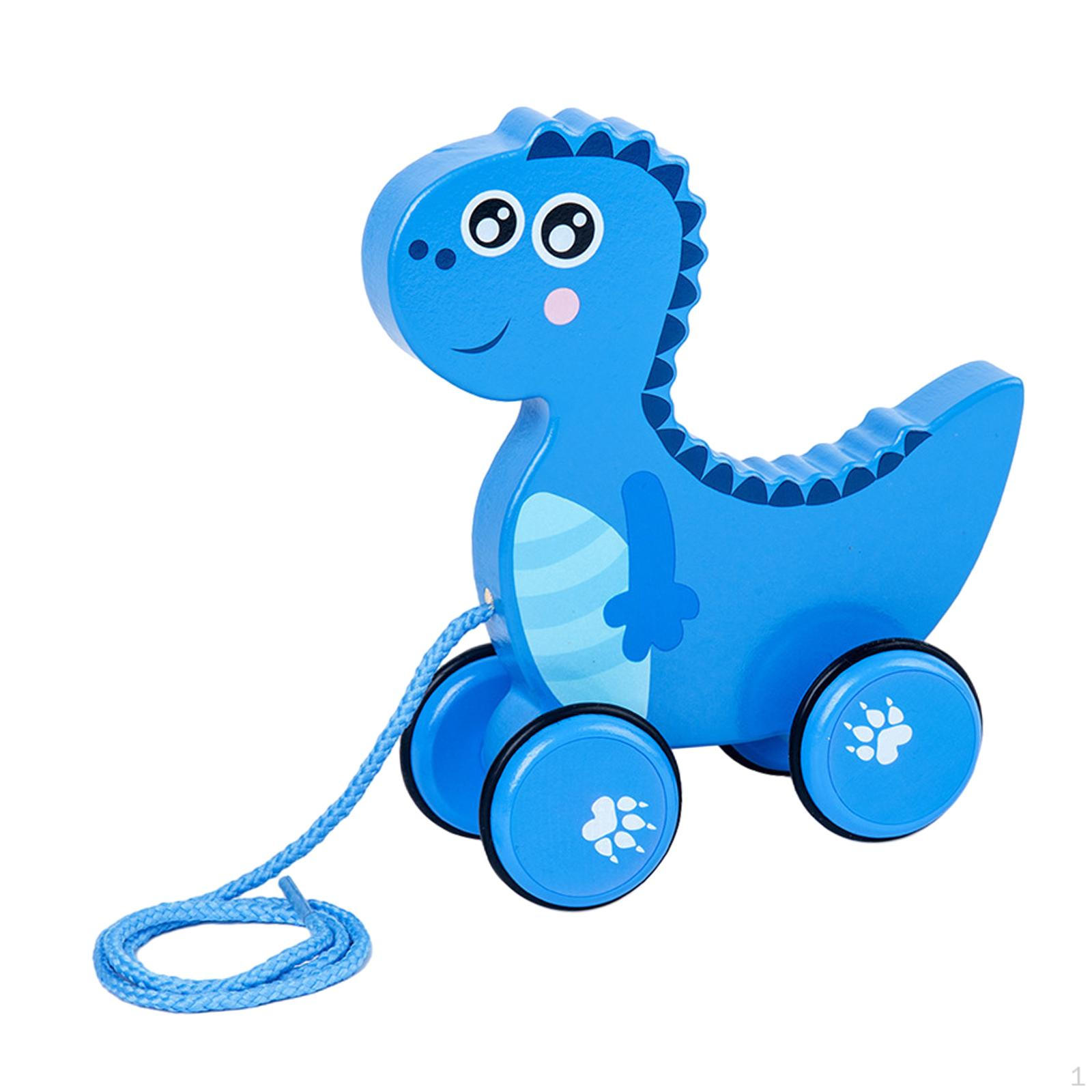 

Классическая деревянная игрушка-тягач с животными для детей — интерактивная ходьба Dinosaur