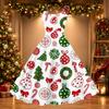 Damen Weihnachtsdruck Off-Shoulder Vintage Kleid