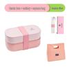 Microwaveable Japanese Double-Layer Bento Box - Portable, Sealed & Divided for Office Workers