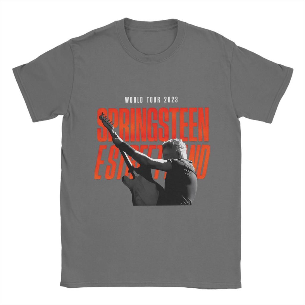 Casual Vintage Heavy Metal   T-Shirts for Men Crew Neck Pure Cotton T Shirts Bruce Springsteens Short Sleeve Tees Unique Clothes