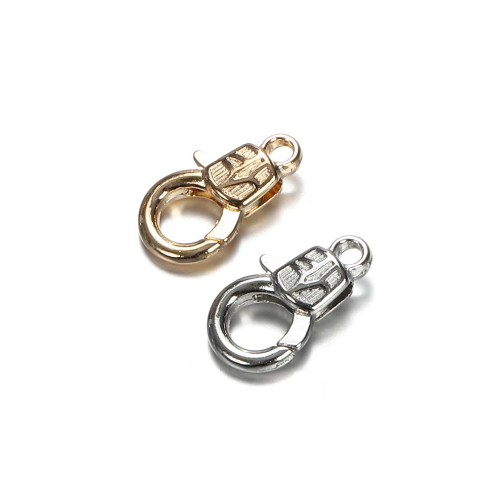 30 Stück 16mm Metall Hummerverschlüsse für Armbänder Halsketten Haken Kettenverschluss Bastelzubehör für Schmuckherstellung Komponenten DIY