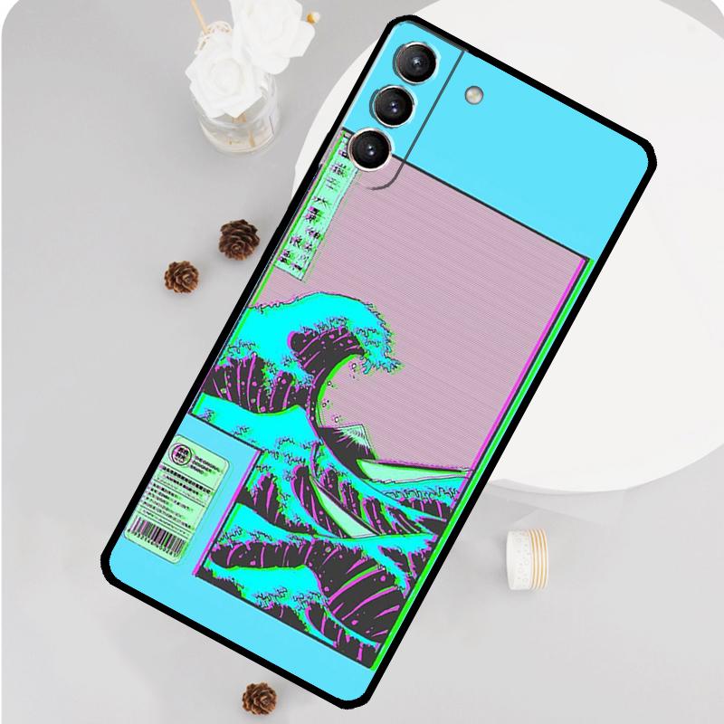 Great Wave Retro Cyber Statue Phone Case For Samsung Galaxy S26 S25 S24 S20 S21 S22 S23 Ultra S10 Plus S25 FE Funda Cover