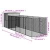Dog House with Run Light Gray 165 x 659 x 181 cm Galvanized Steel