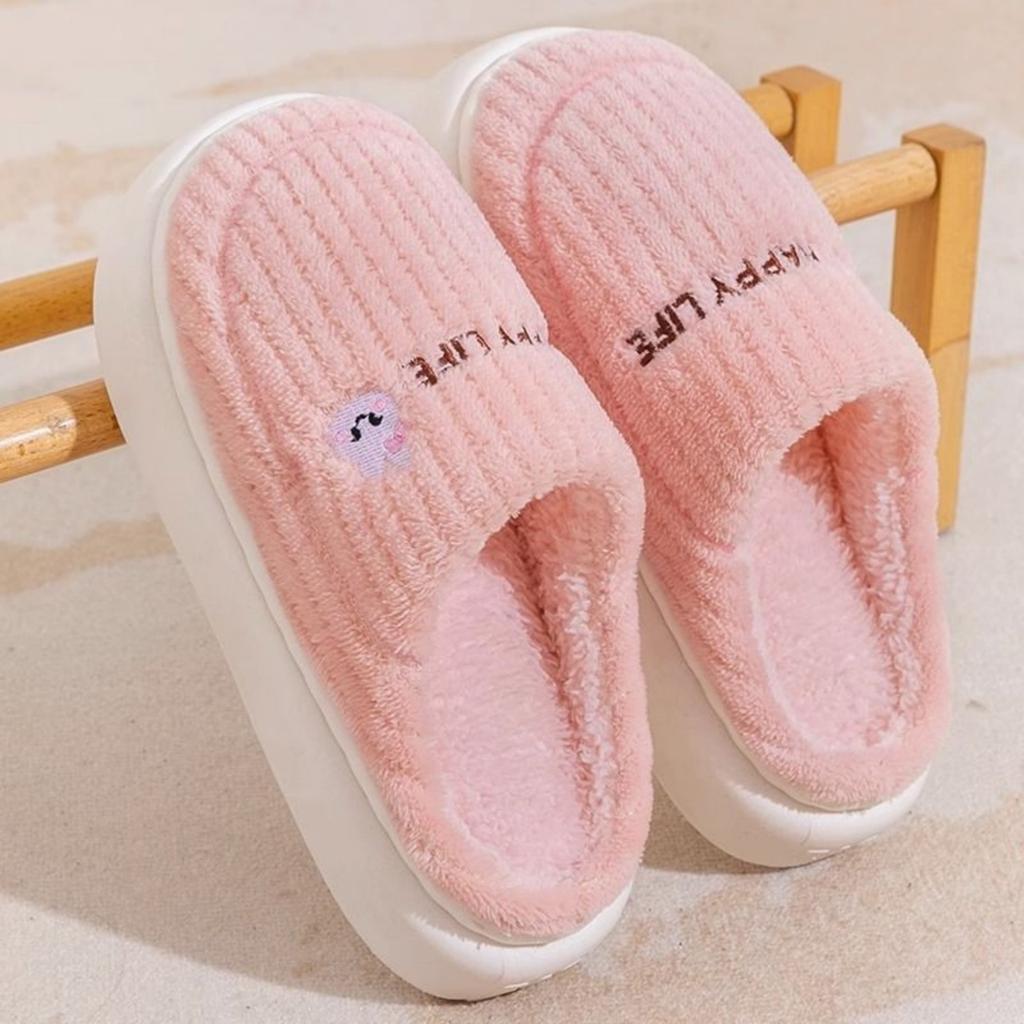 Comfortable Toe Winter Cotton House Slippers for Indoor Home Use